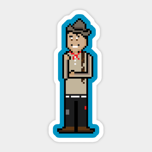 8Bit Cantinflas Sticker by L. Marco Miranda